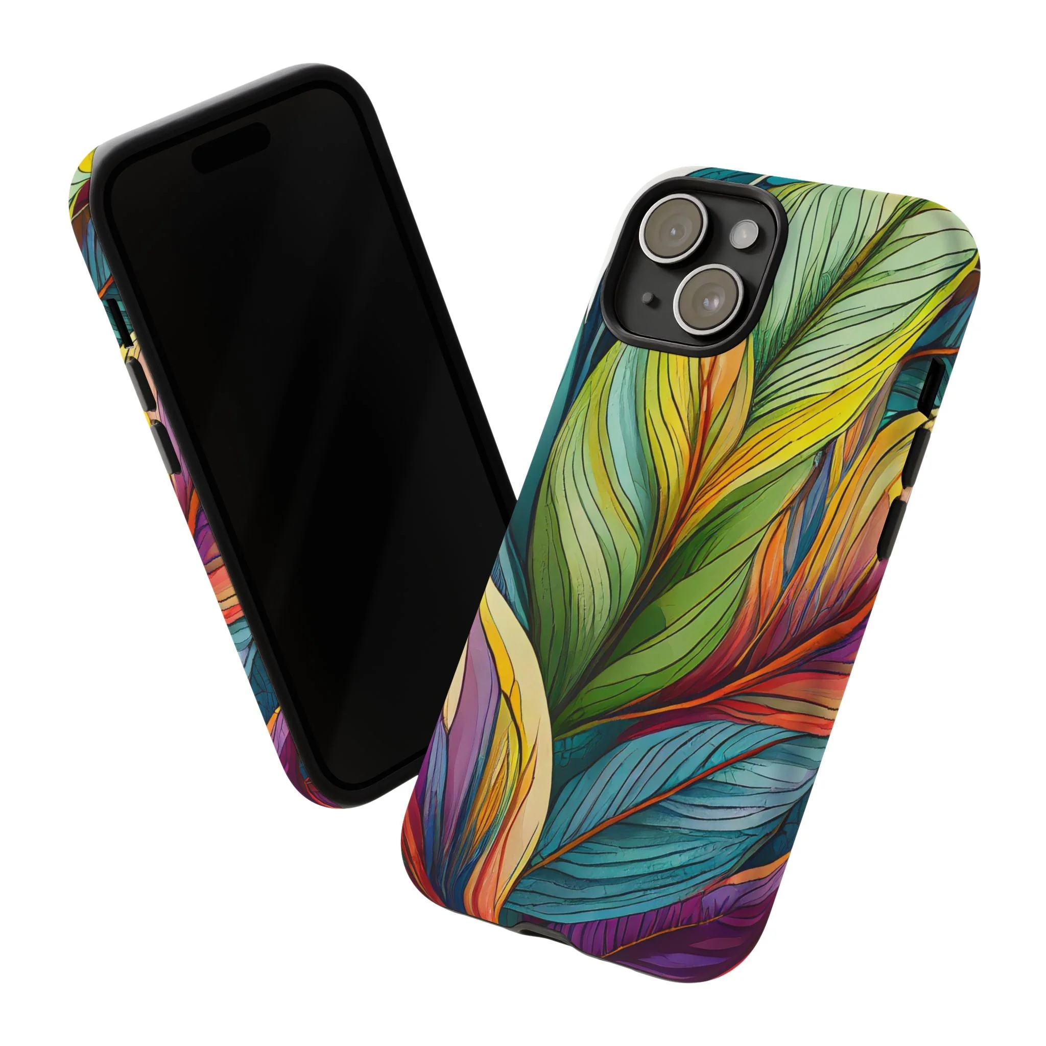 Vibrant Tropical Leaf Tough Phone Case - Image 79