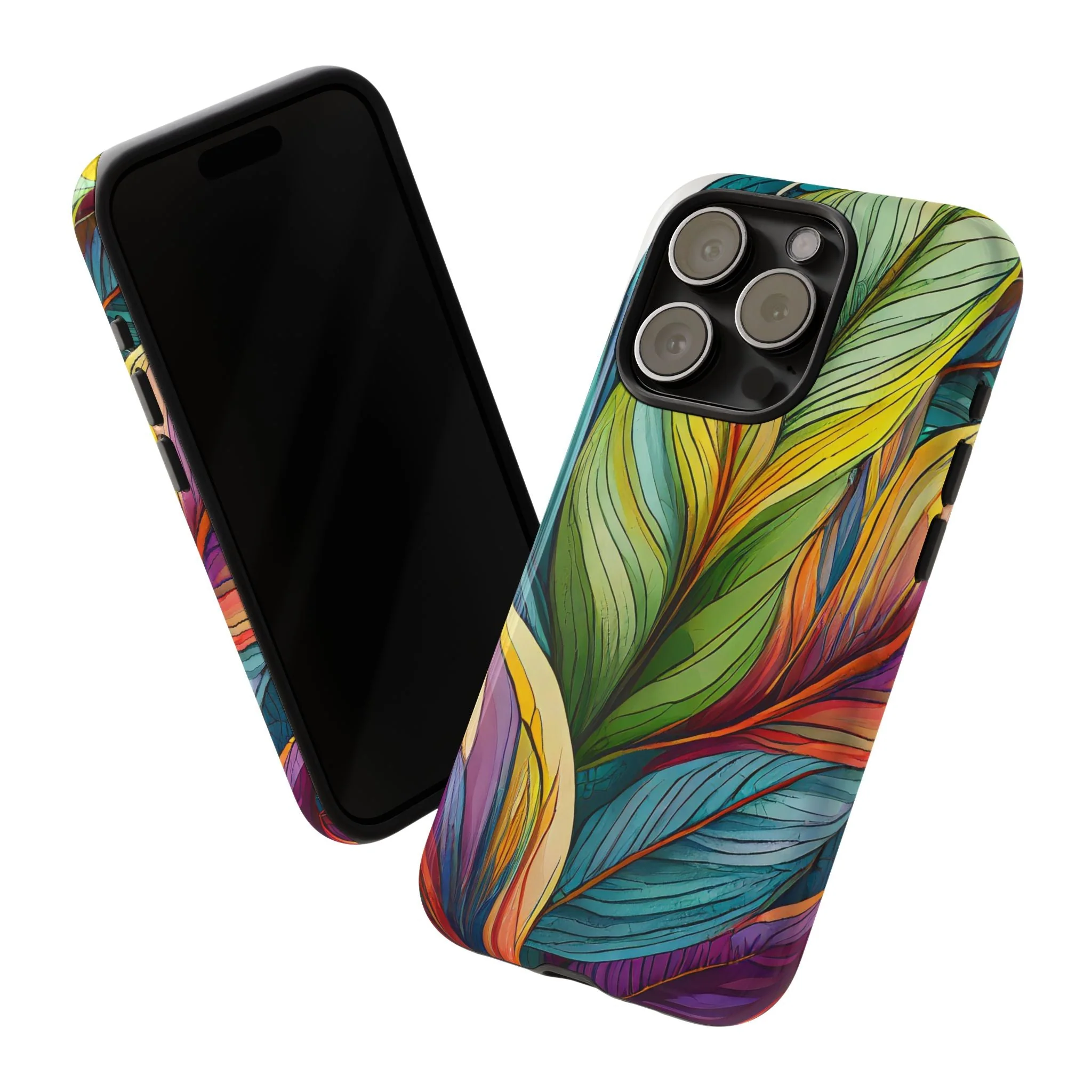 Vibrant Tropical Leaf Tough Phone Case - Image 81
