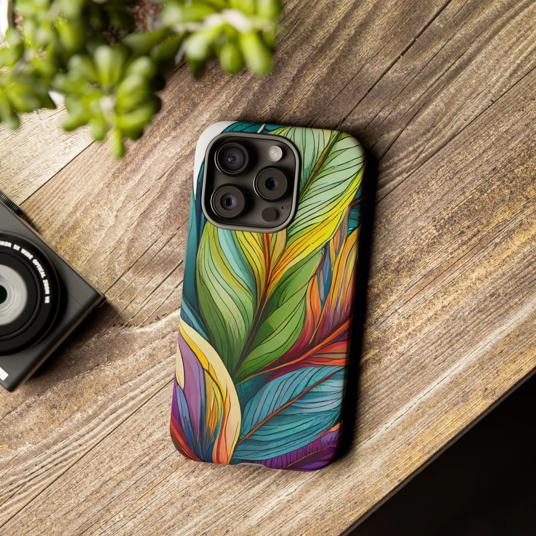 Vibrant Tropical Leaf Tough Phone Case - Image 84