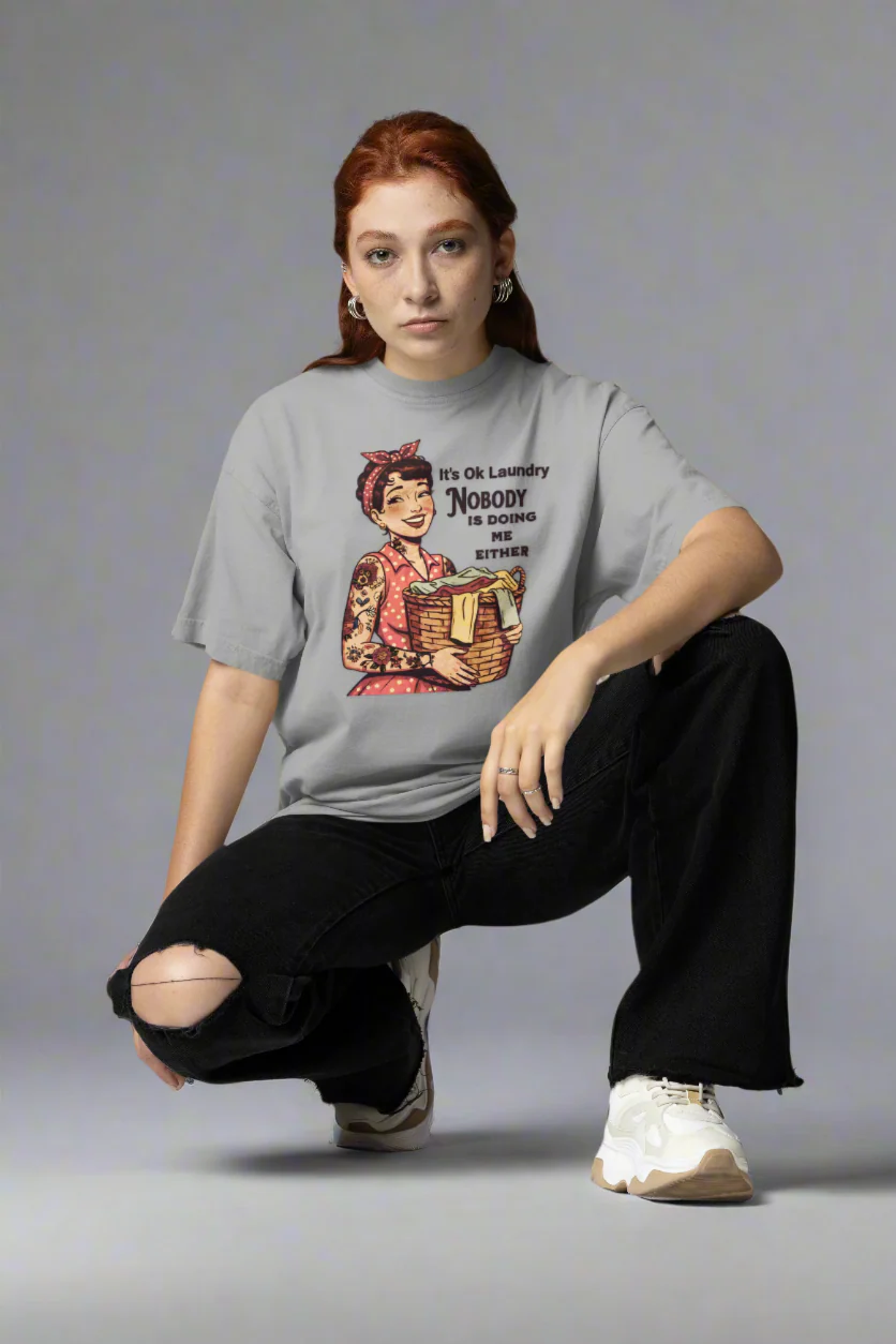 Vintage Laundry Humor Graphic Tee - Image 2