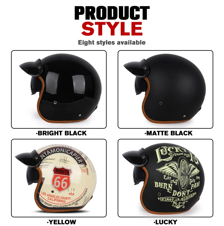 Vintage Motorcycle Helmet Open-Face - Image 5