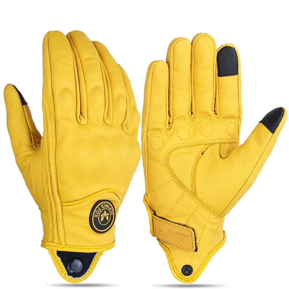 Vintage Real Leather Breathable Touch Screen Gloves - Image 11