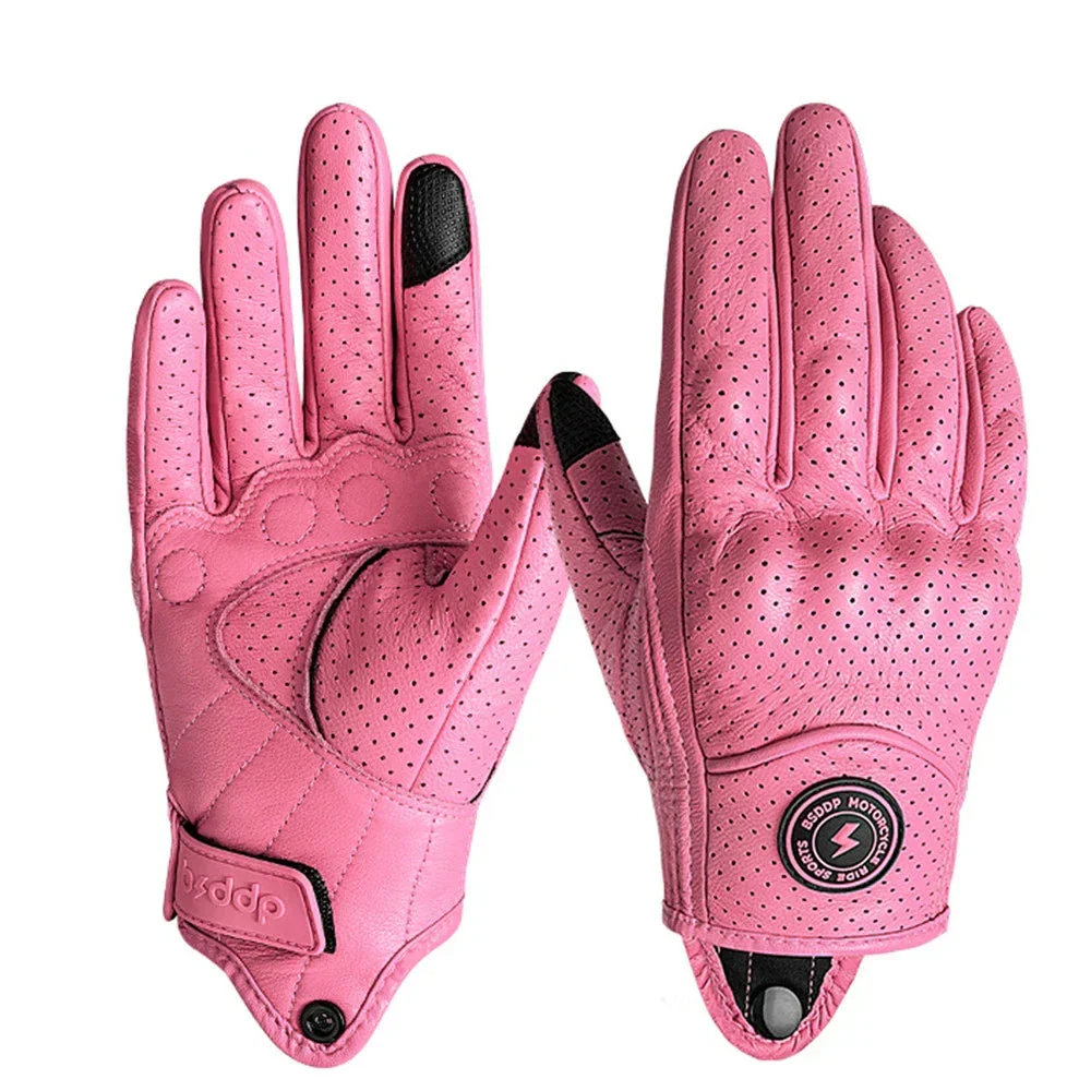 Vintage Real Leather Breathable Touch Screen Gloves - Image 16