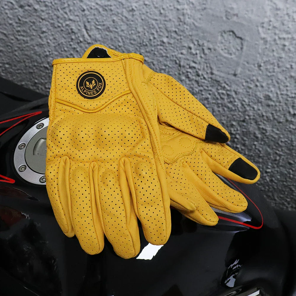 Vintage Real Leather Breathable Touch Screen Gloves - Image 18