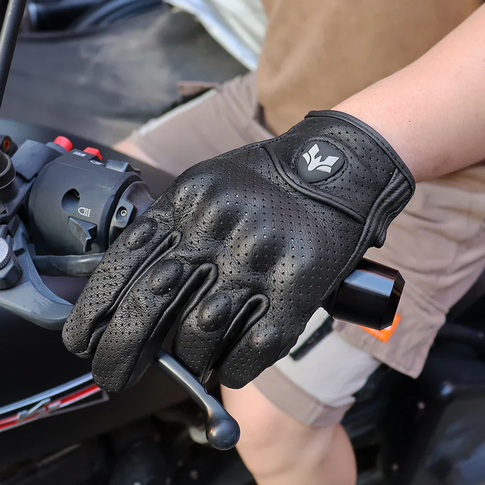 Vintage Real Leather Breathable Touch Screen Gloves - Image 21