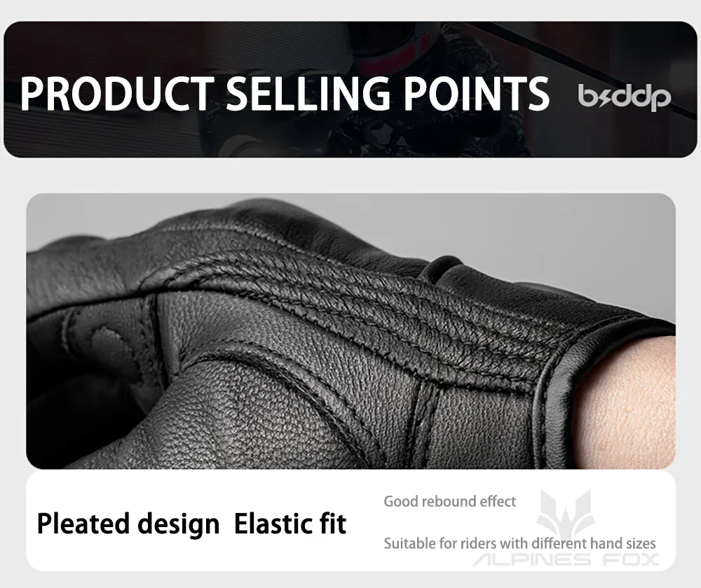 Vintage Real Leather Breathable Touch Screen Gloves - Image 23