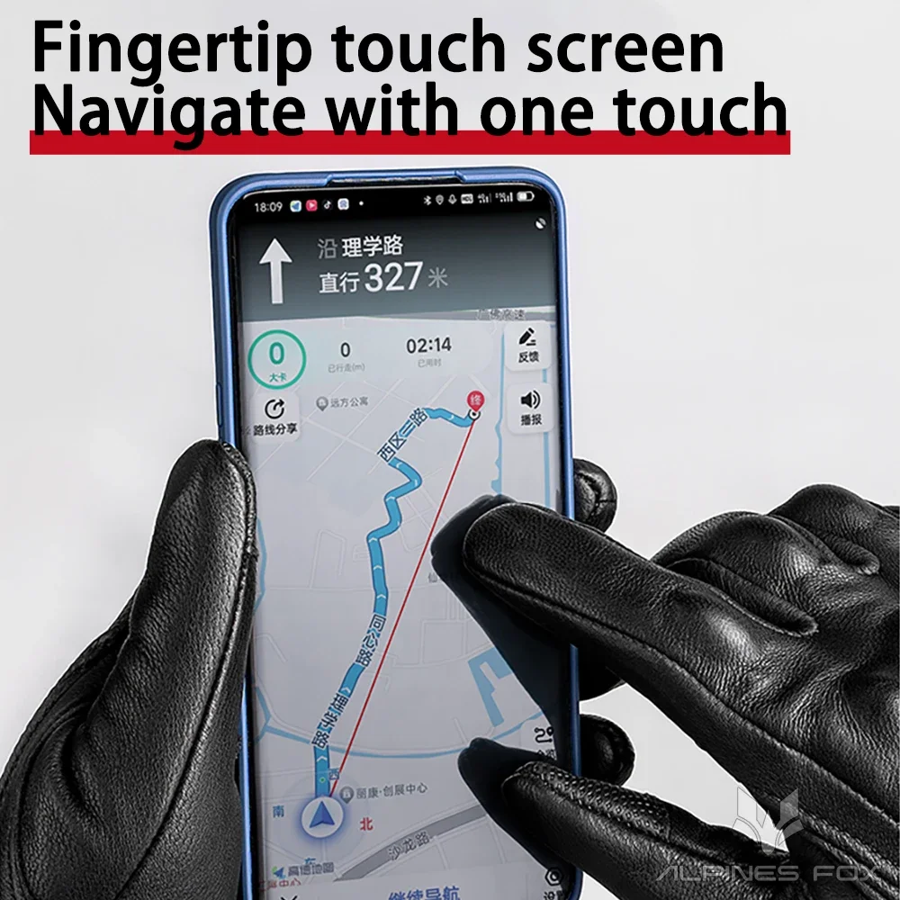 Vintage Real Leather Breathable Touch Screen Gloves - Image 5