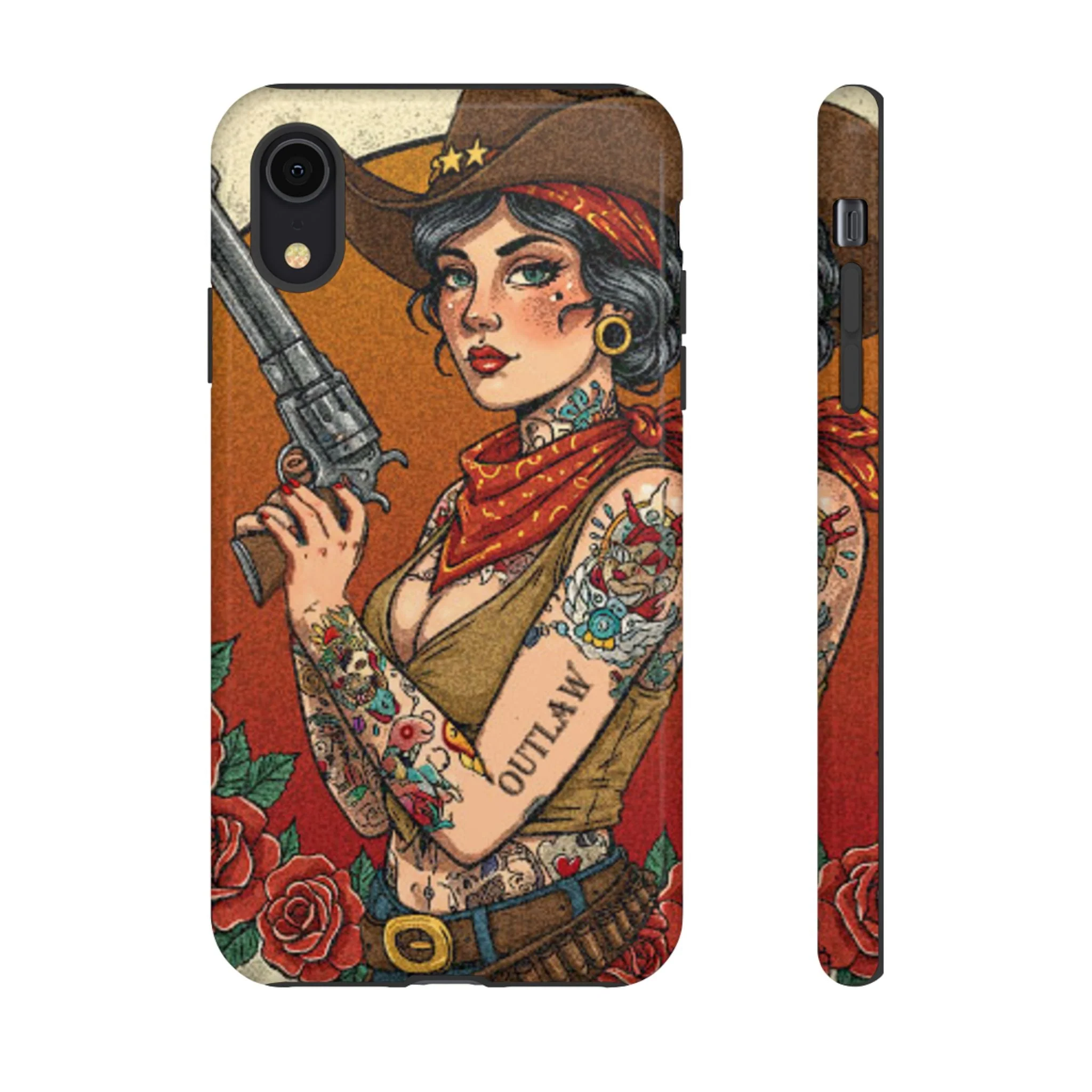 Vintage Western Tough Phone Case with Outlaw Design - Image 7