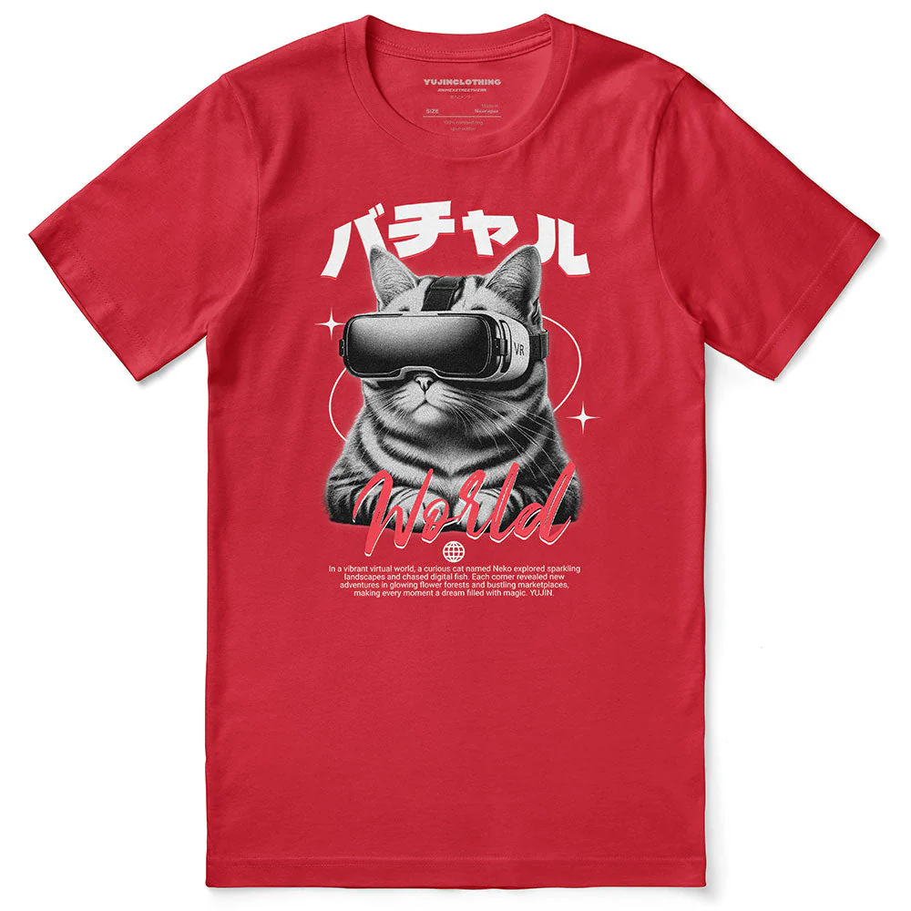 Virtual World Cat T-Shirt - Image 4