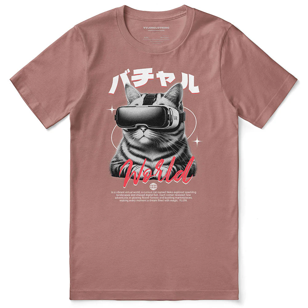 Virtual World Cat T-Shirt - Image 7
