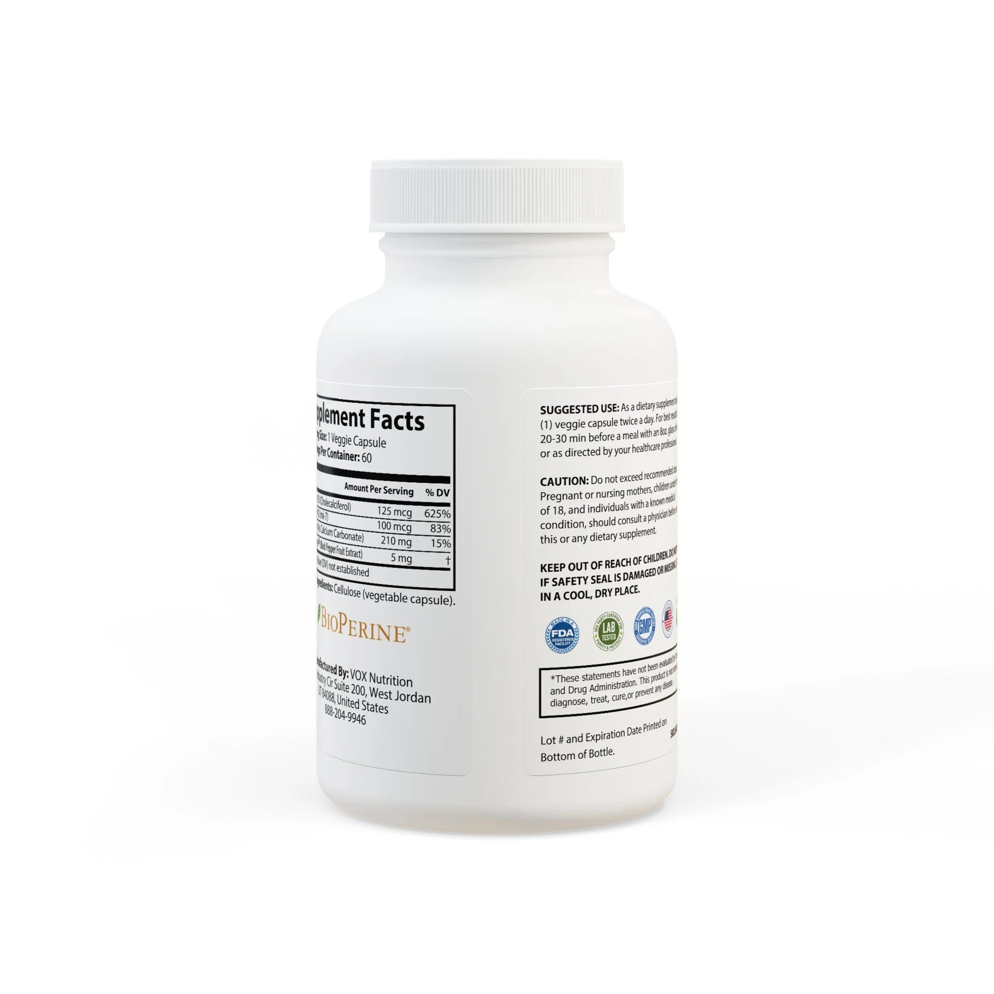 Vitamin K2 + D3 Supplement (60 Capsules) by Aziza & Fae - Image 4