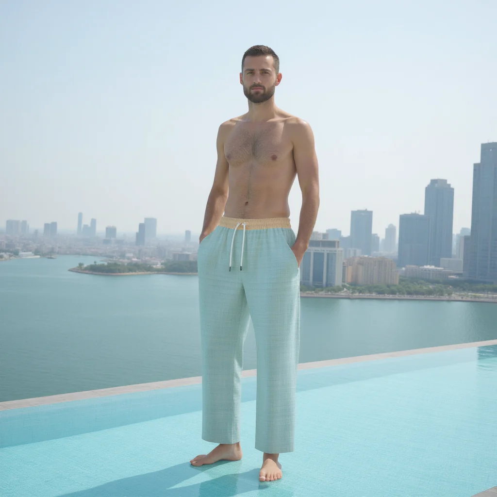 Watercolor Brushed Orchids Cotton Lounge Pants - Image 3