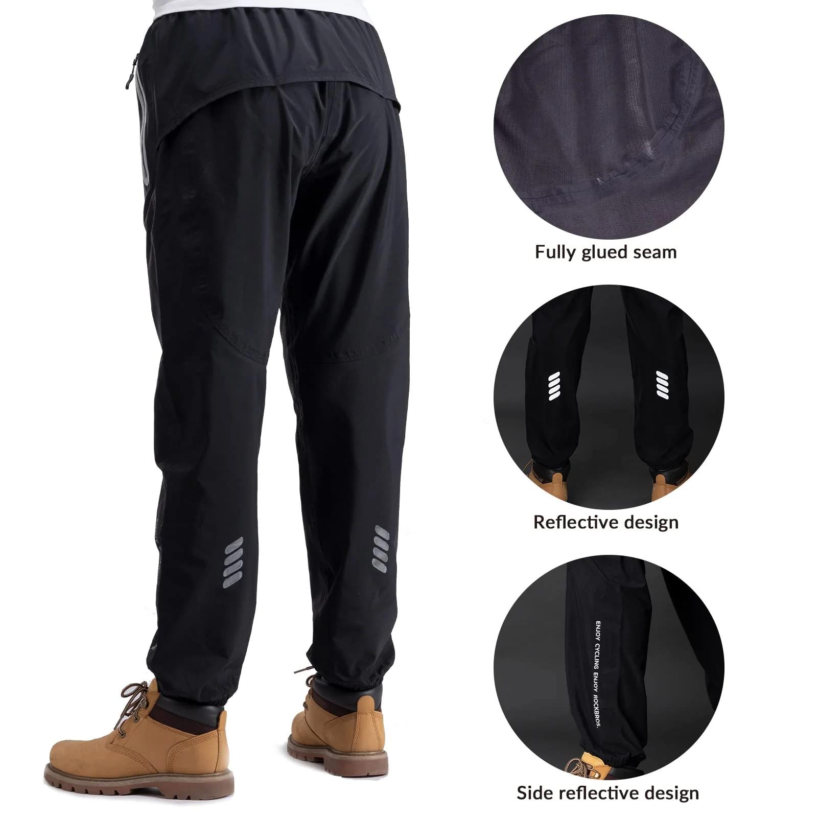 Waterproof Overtrousers for Men Women with Reflective - Image 3