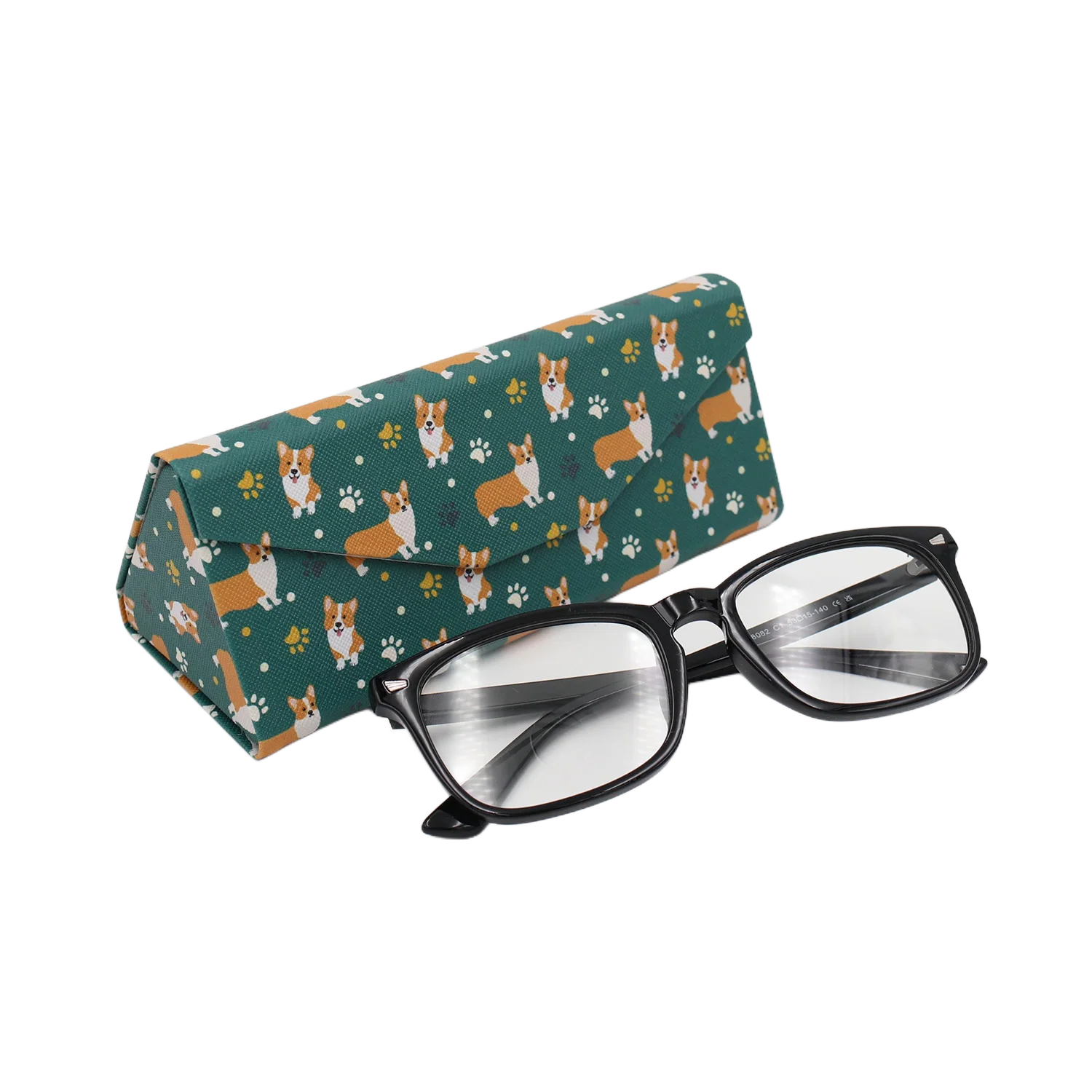 Welsh Corgi Print Glasses Case - Vegan Leather Magic Folding Hard Case - Image 3