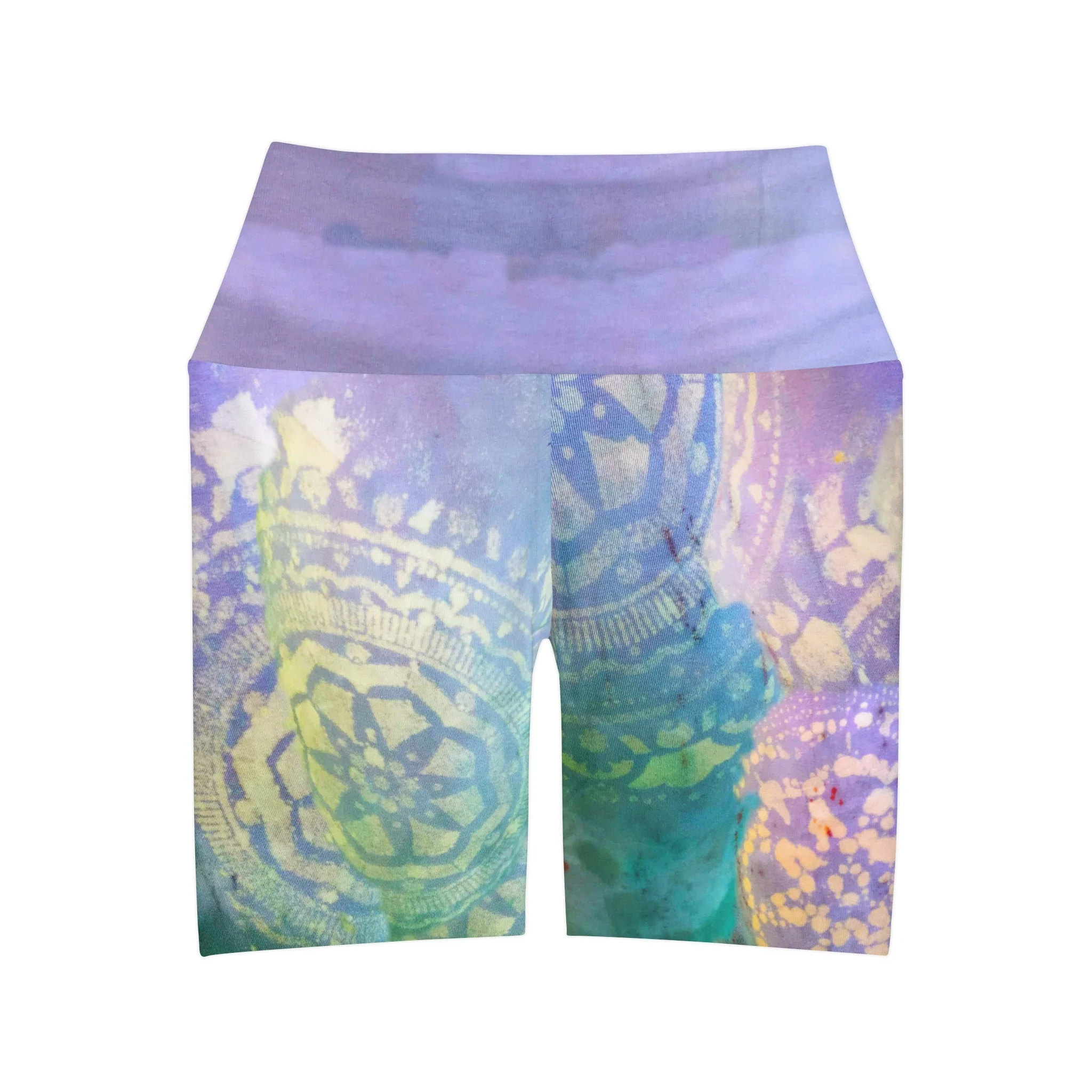 Whimsical High Waisted Yoga Shorts - Image 7