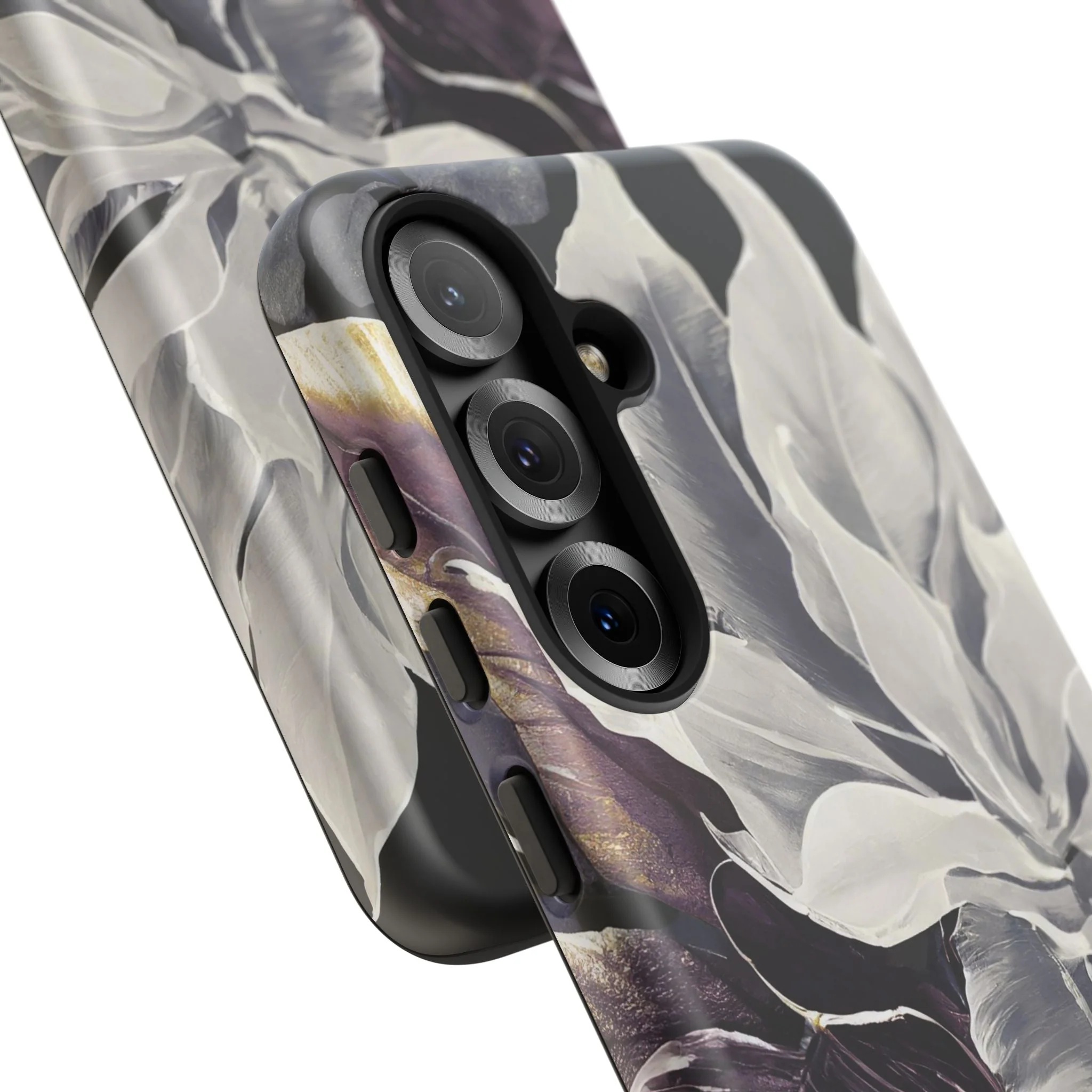 White & Plum Floral Tough Phone Case - Image 122