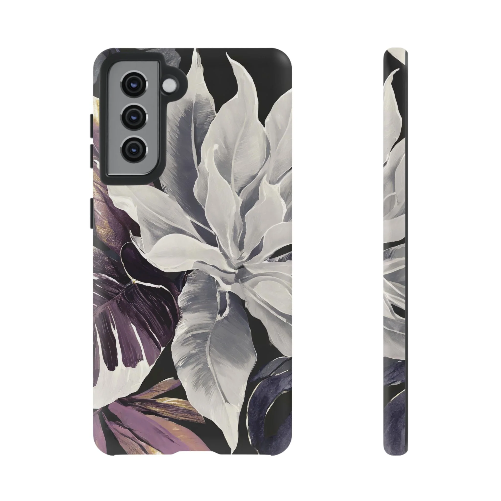 White & Plum Floral Tough Phone Case - Image 18