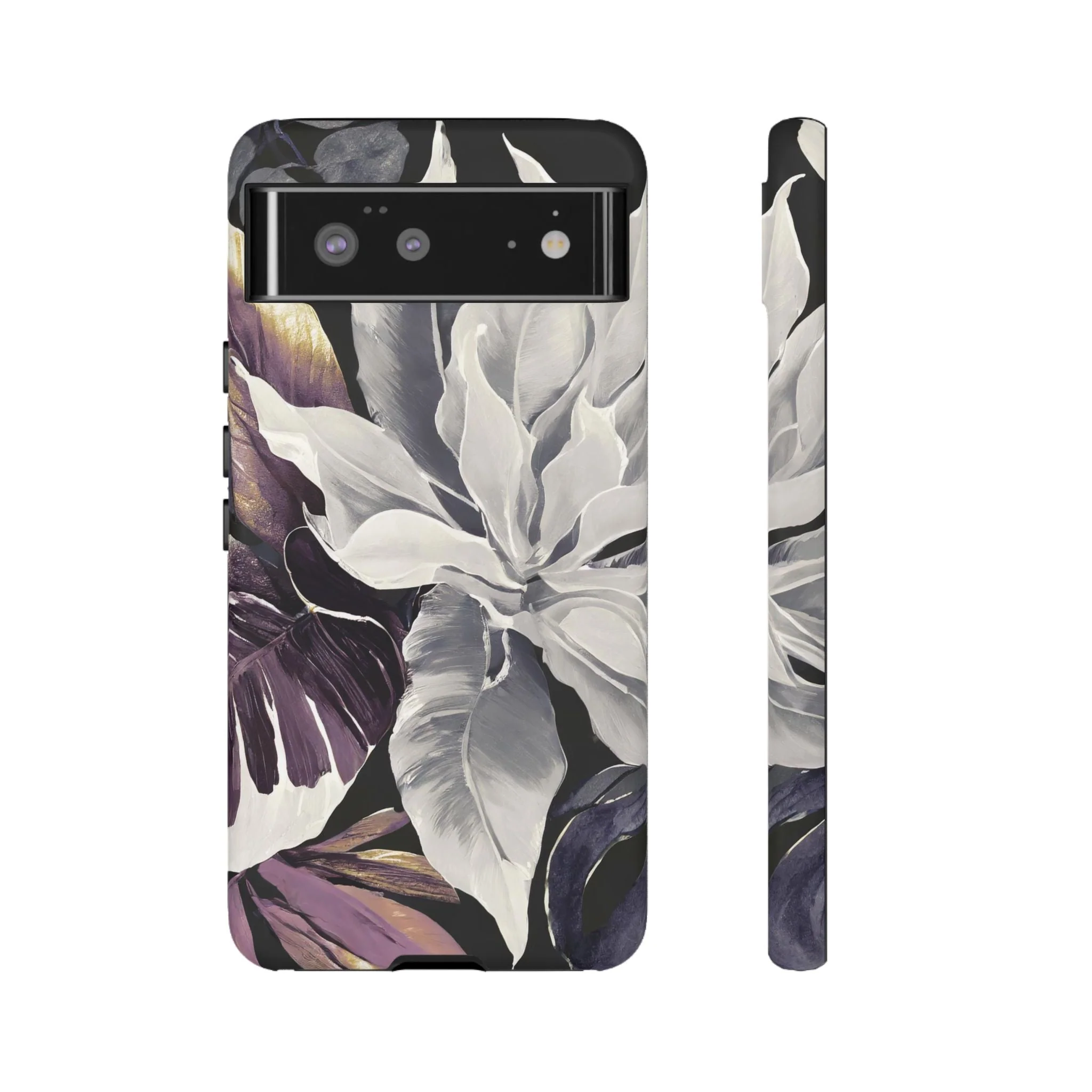 White & Plum Floral Tough Phone Case - Image 20