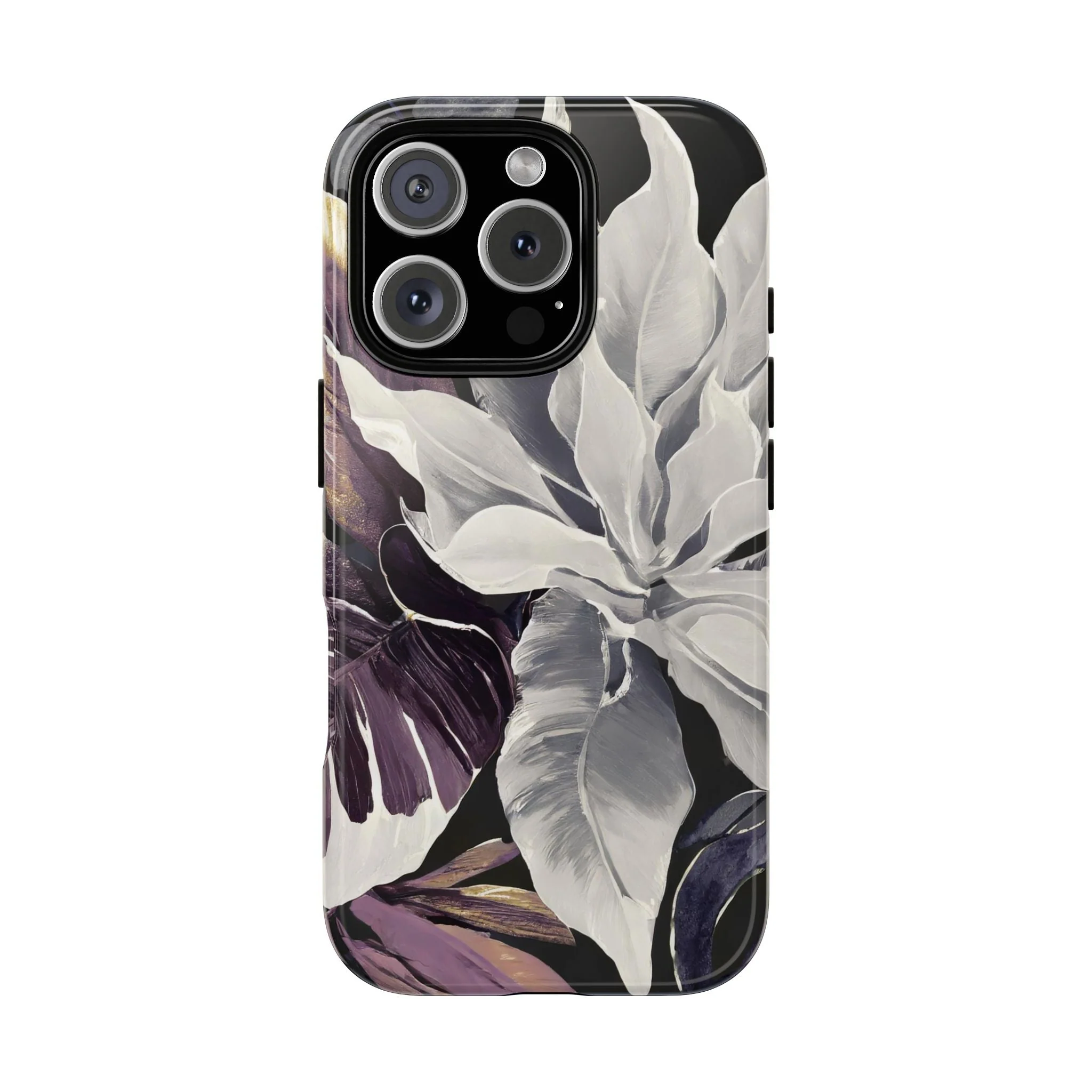 White & Plum Floral Tough Phone Case - Image 39