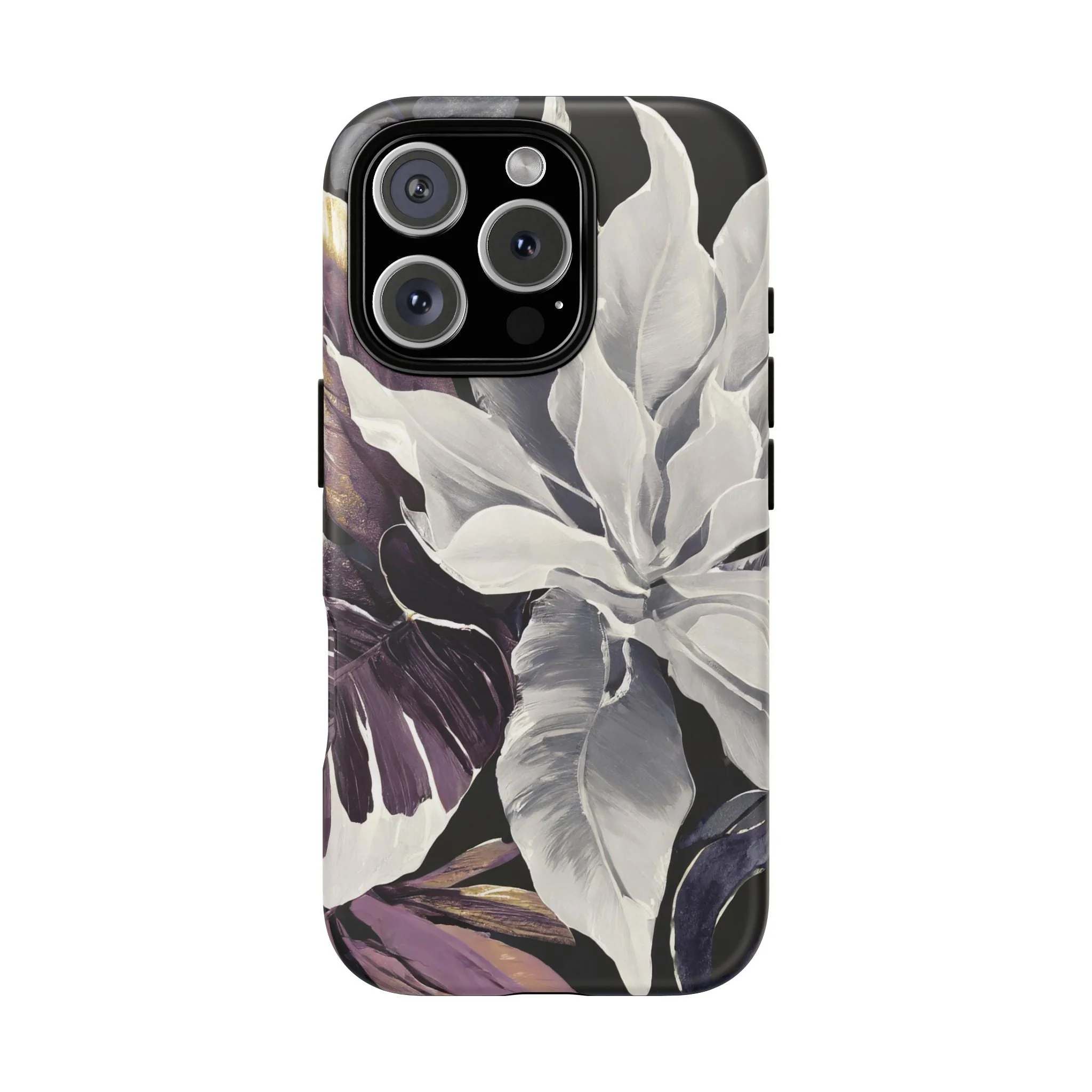 White & Plum Floral Tough Phone Case - Image 40