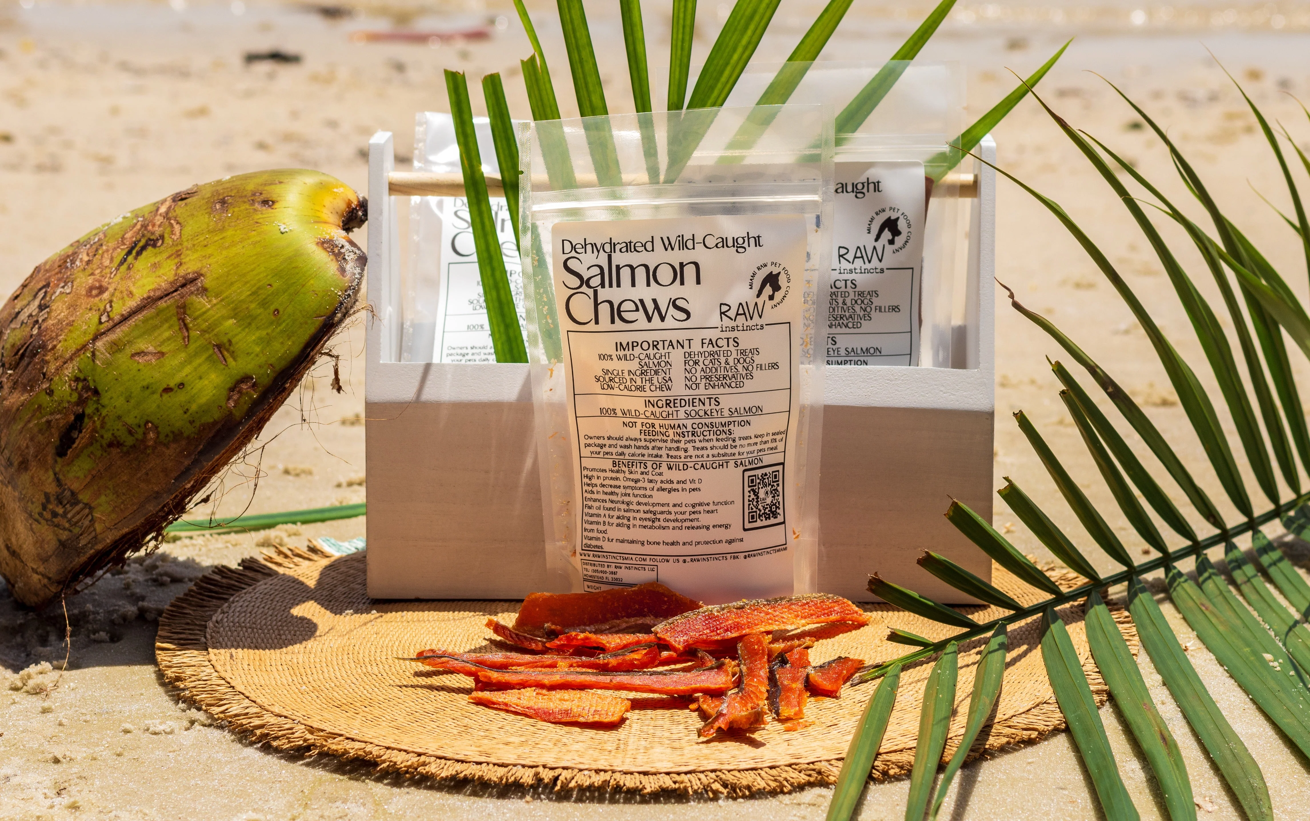 Wild-Caught Salmon Chews β 2oz | Raw Instincts | Omega-Rich Treat for Cats & Dogs