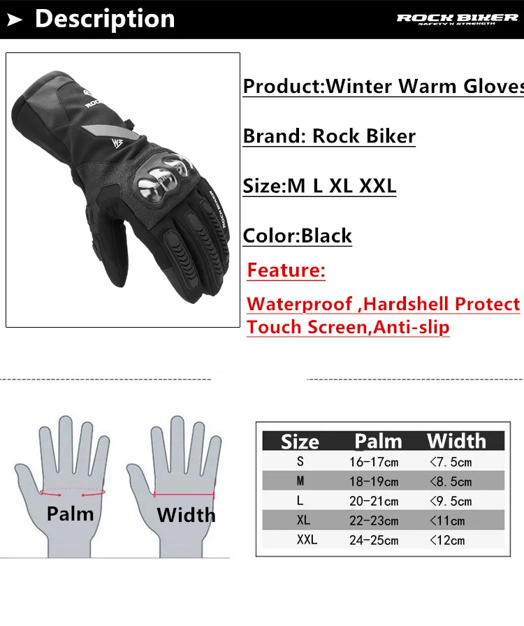 Winter Warm Gloves Touch Screen Waterproof Windproof - Image 4