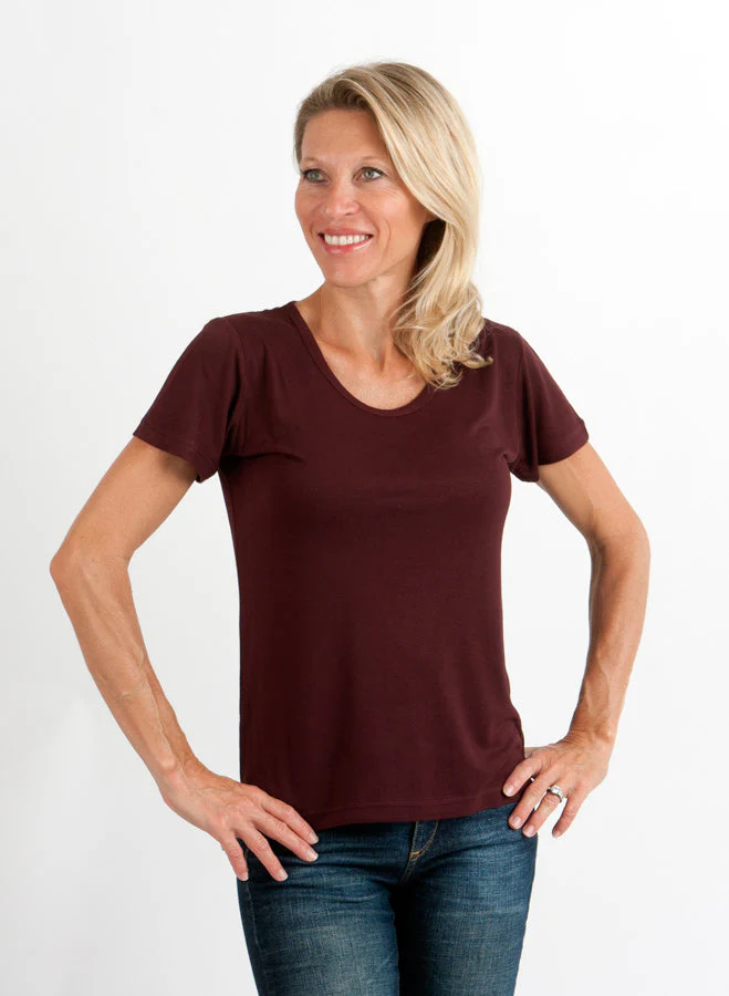 Women's 100% Bamboo Viscose Scoop Neck Short Sleeve T-Shirt - Image 2