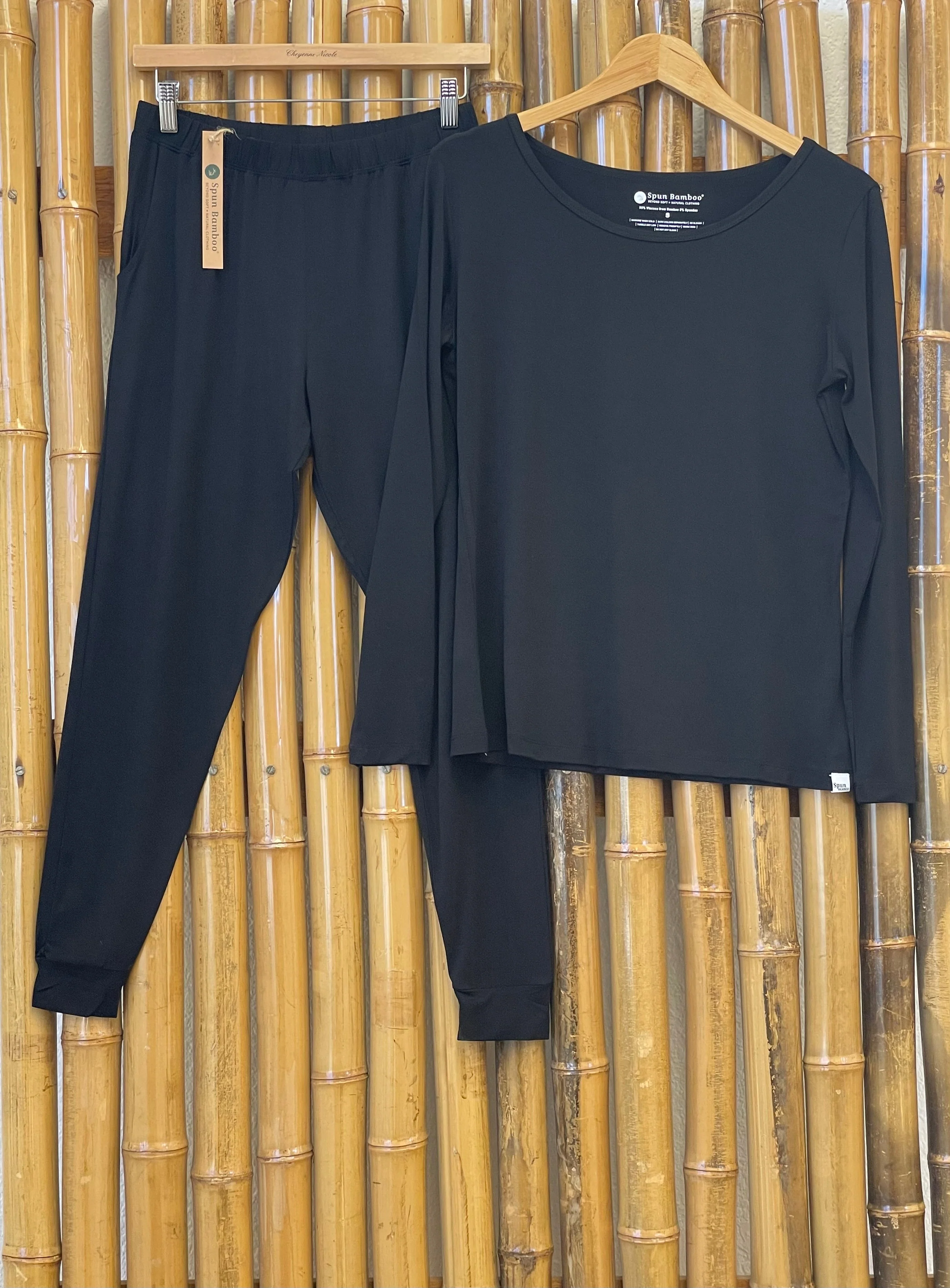 Women's Bamboo Lounge Set - Long Sleeve T-Shirt and Jogger Pants - Image 10