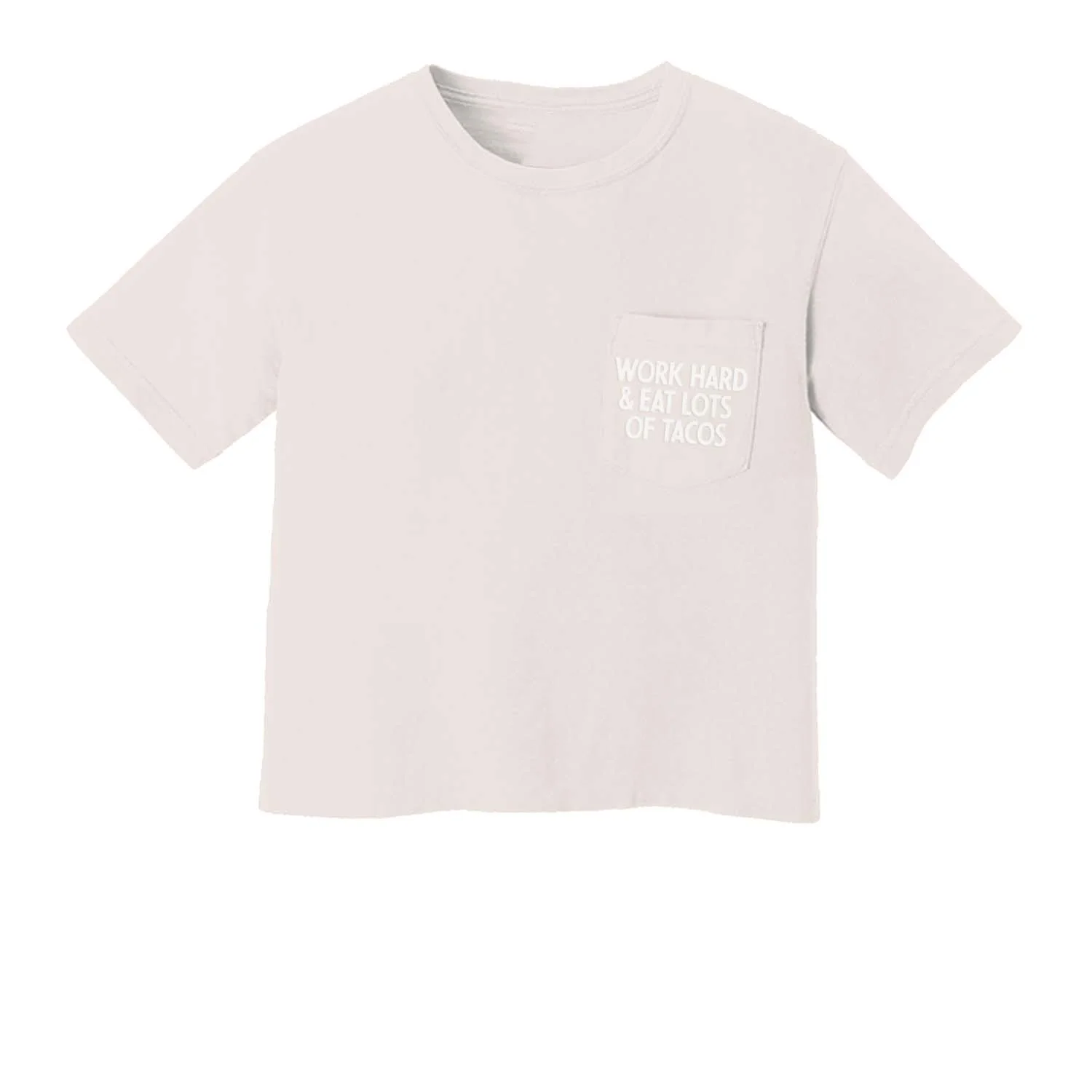 Work Hard & Eat Lots of Tacos Crop Pocket Tee - Image 7