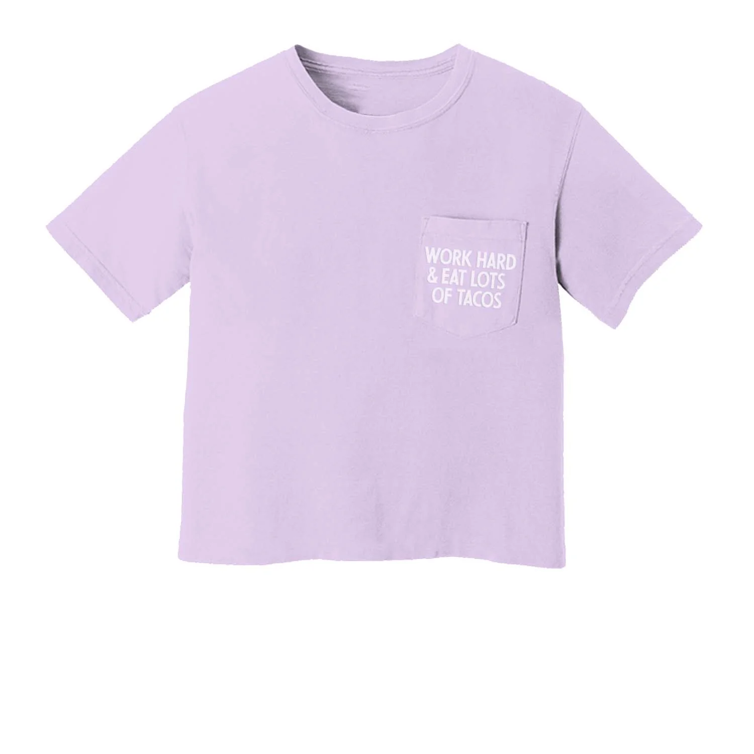 Work Hard & Eat Lots of Tacos Crop Pocket Tee - Image 8
