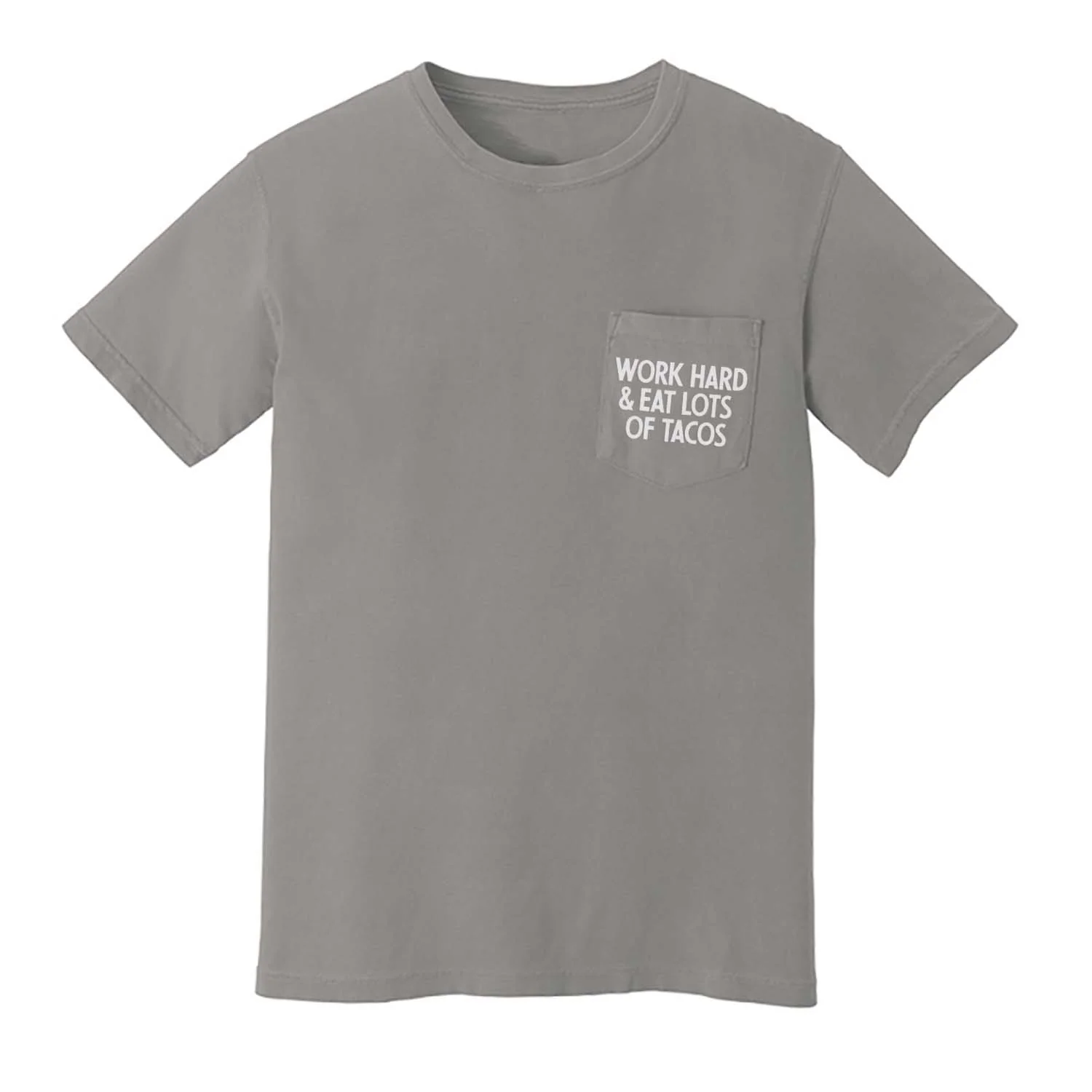 Work Hard & Eat Lots of Tacos Pocket Tee - Image 2