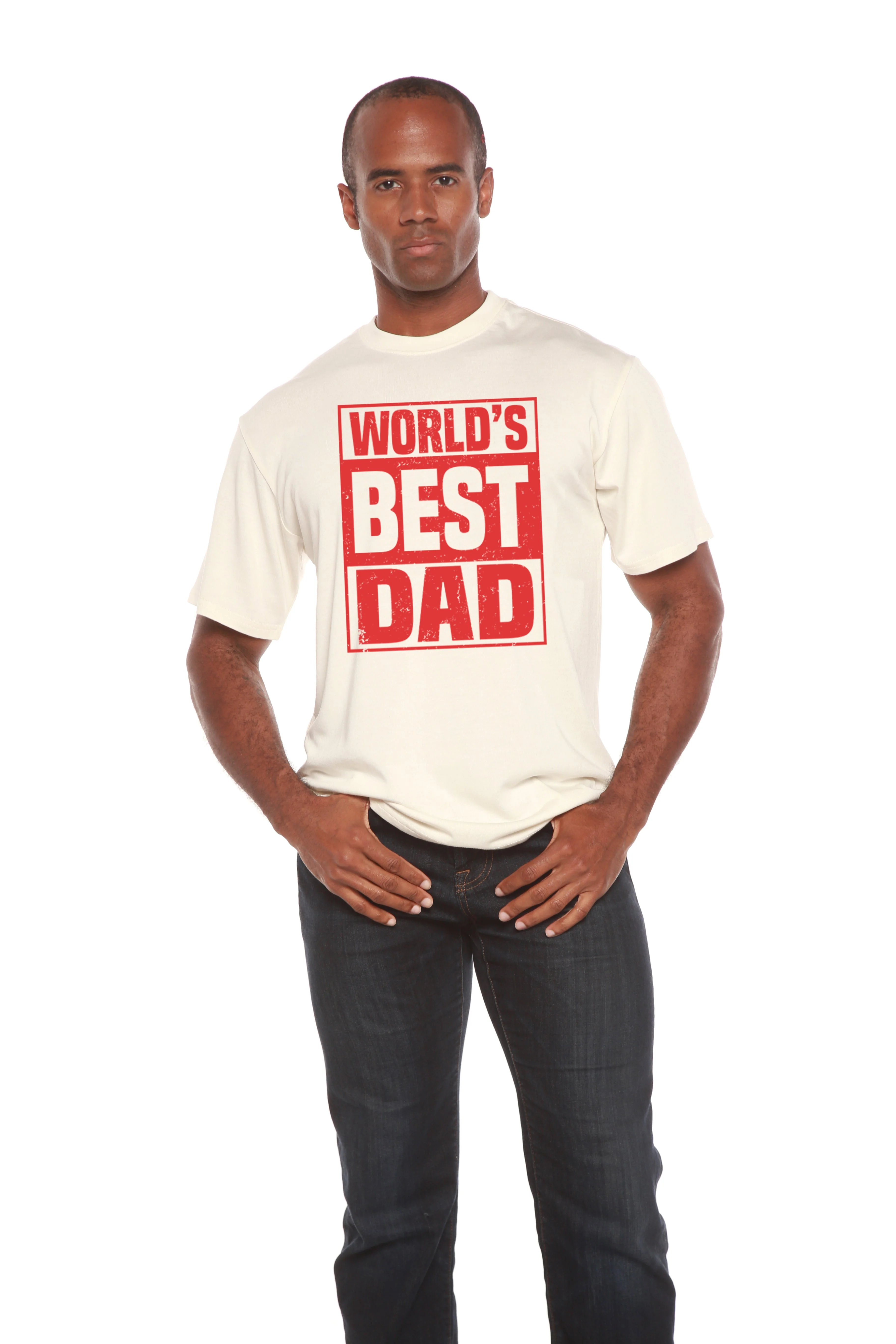 World's Best Dad Men's Bamboo Viscose/Organic Cotton Short Sleeve Graphic T-Shirt - Image 6