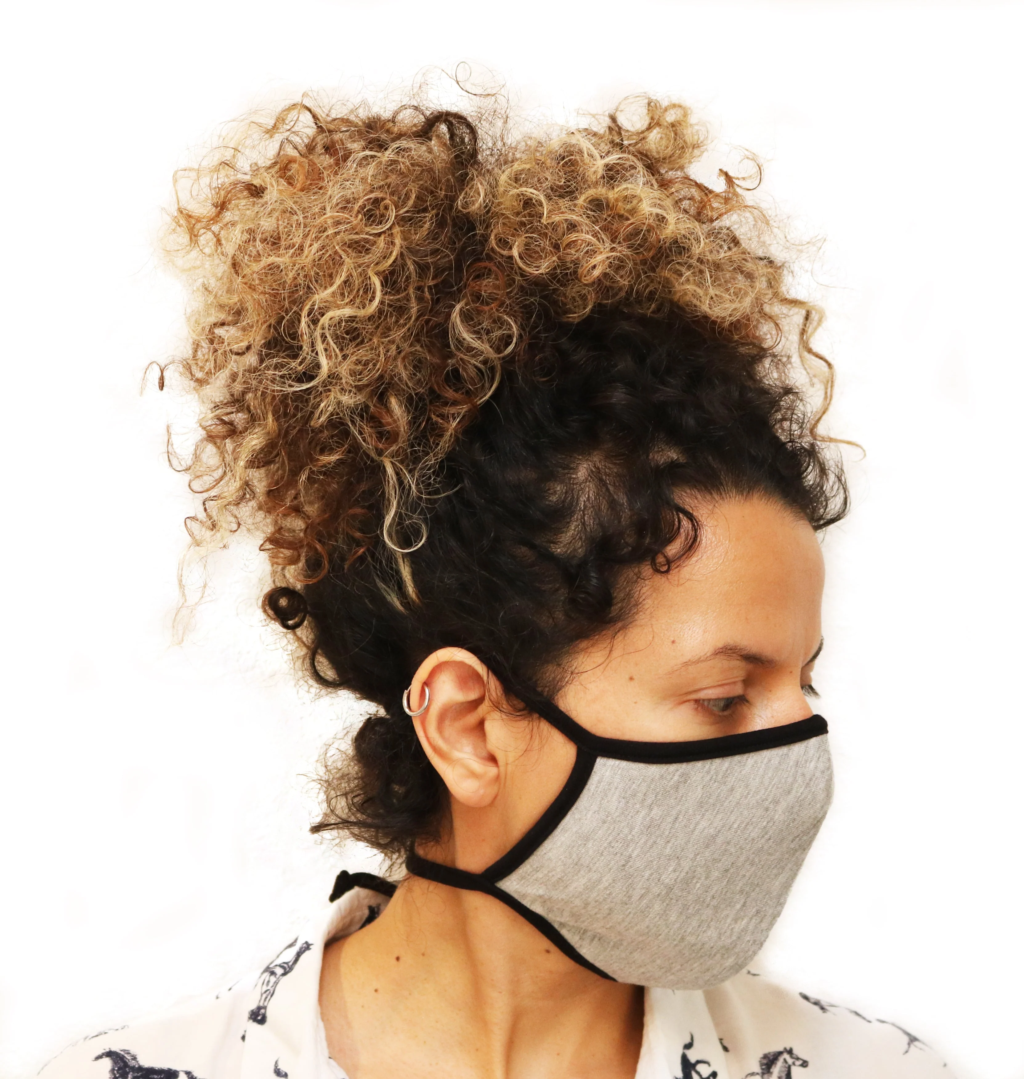 X Large Triple Layer Breathable Bamboo Viscose Face Mask with String Ties - Image 3
