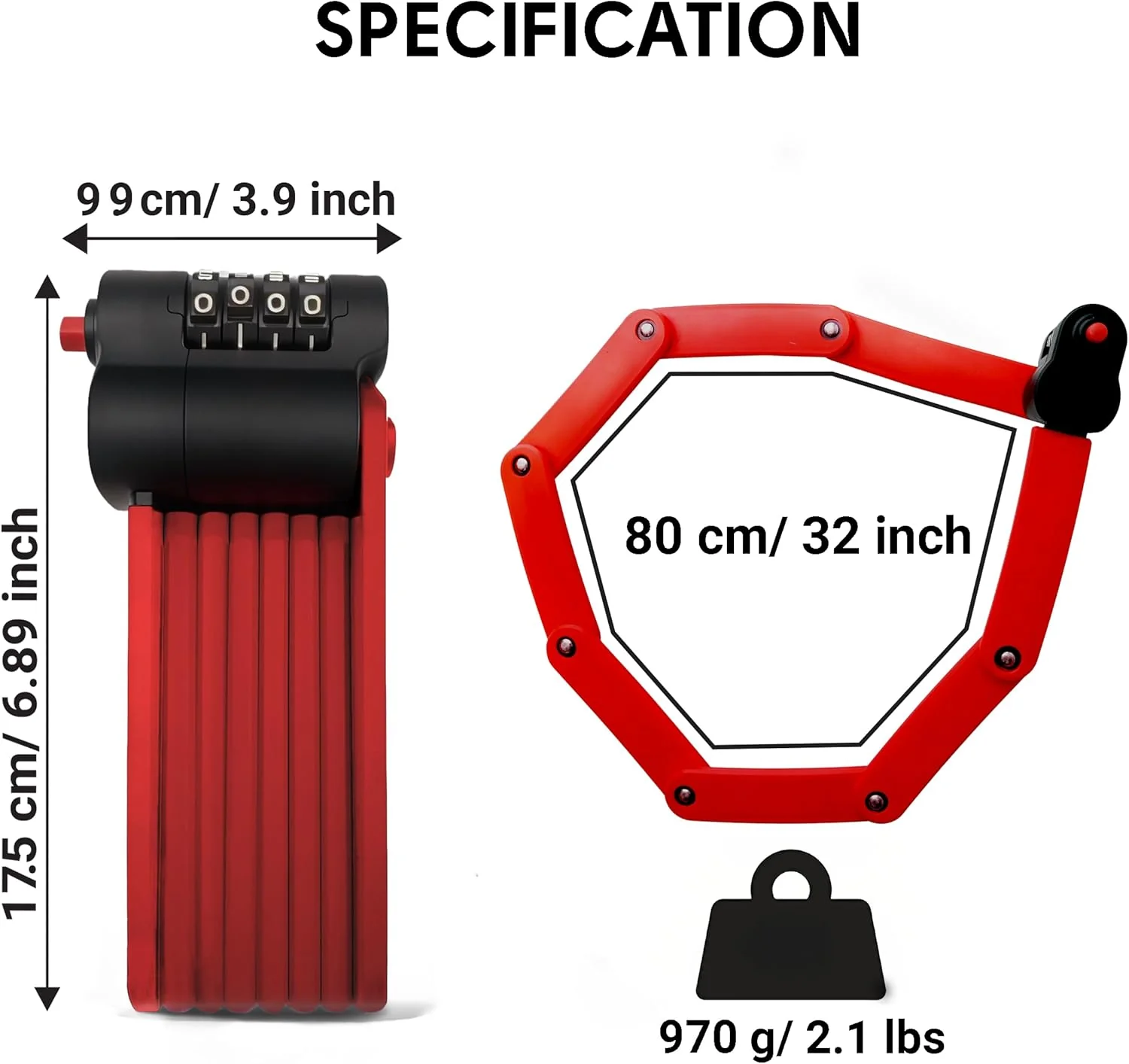 XNITO Folding Lock – 4-Digit Heavy-Duty Combo Lock - Image 5